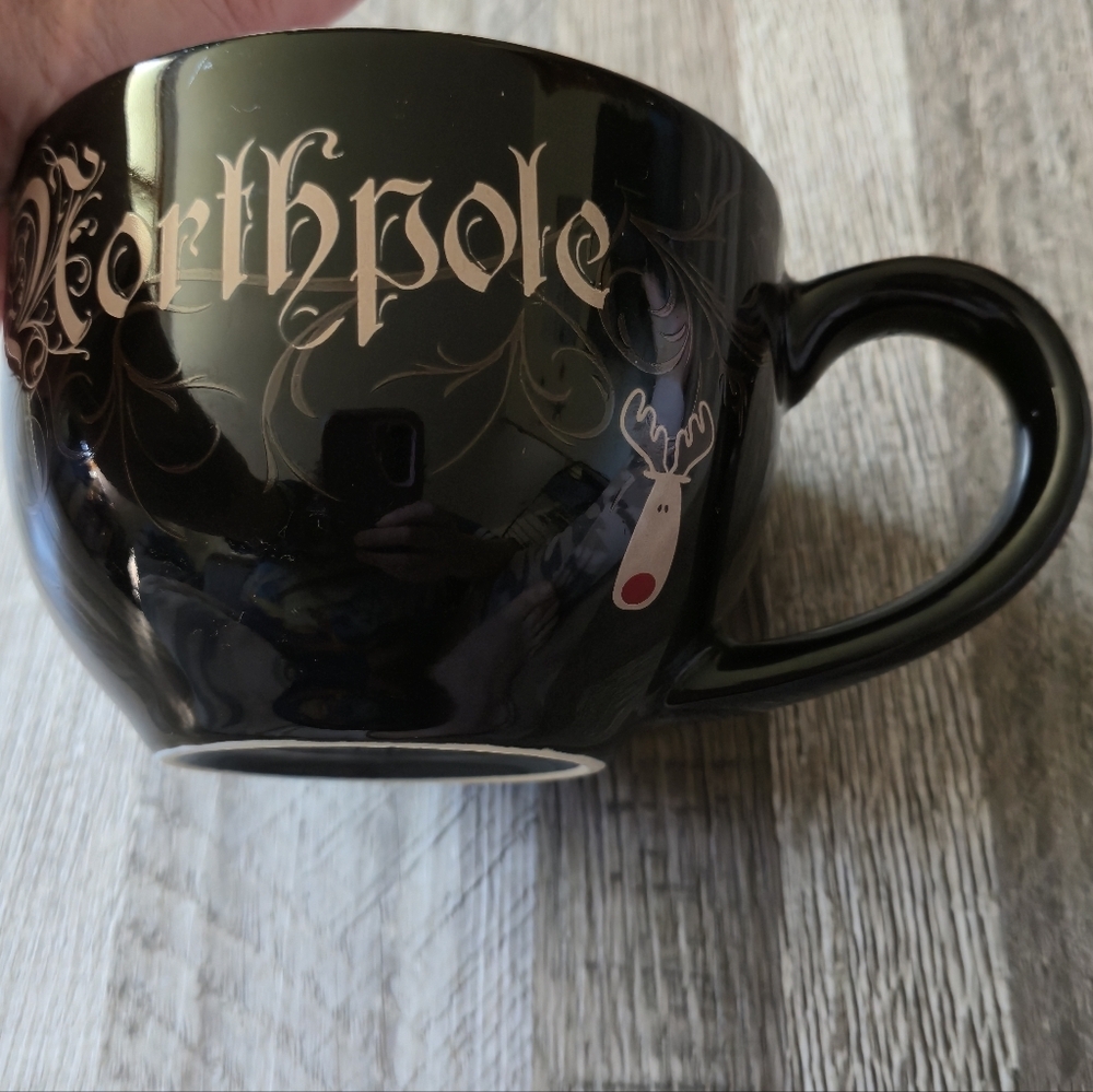 La Senza North Pole Coffee Mug Reindeer Black Gold Festive Holiday Kitchenware - Picture 7 of 7